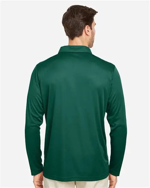 Team 365 Tt51l Men’s Zone Performance Long Sleeve Polo - Sport Forest