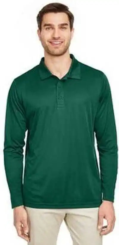 Team 365 Tt51l Men’s Zone Performance Long Sleeve Polo Sport Forest