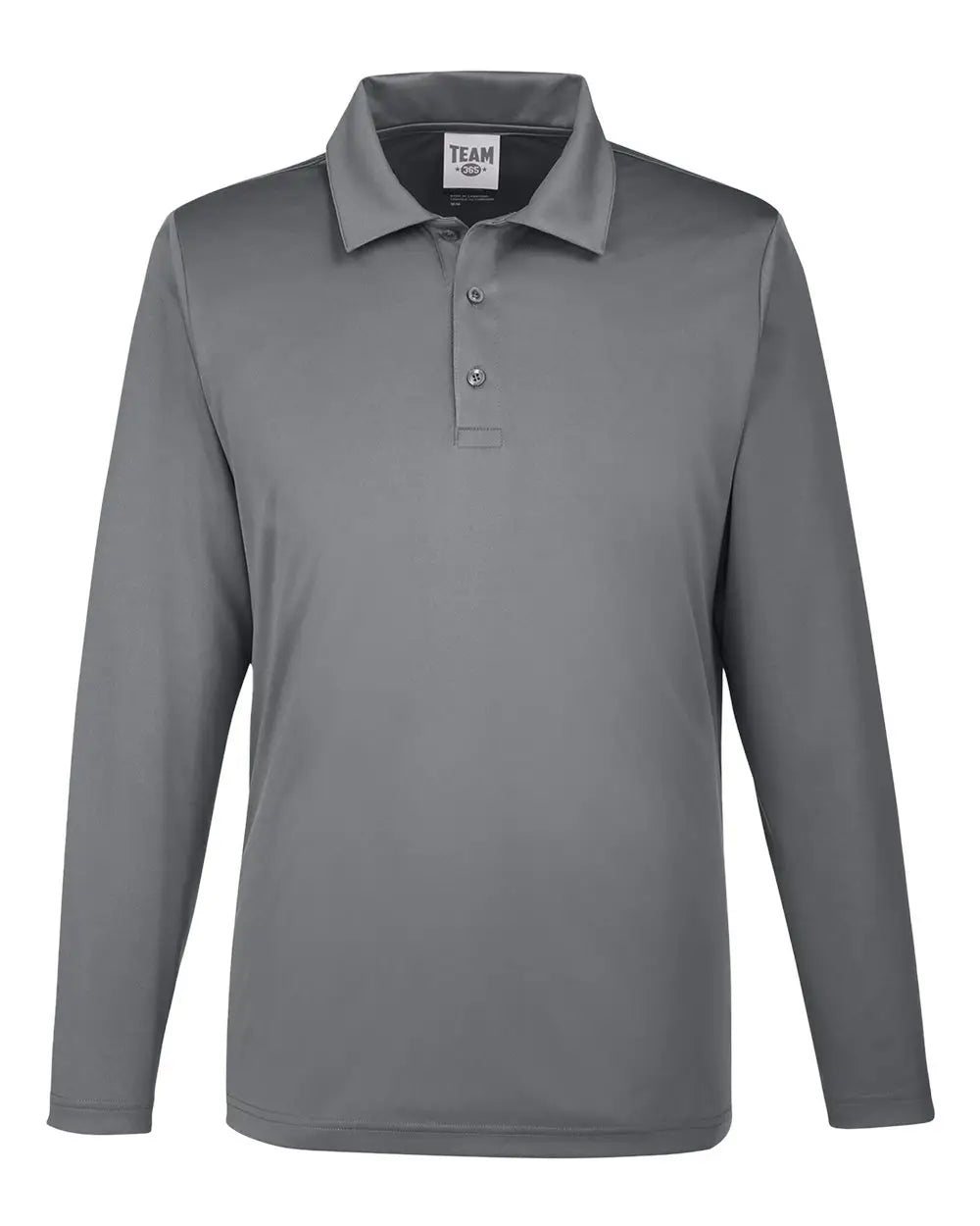 Team 365 Tt51l Men’s Zone Performance Long Sleeve Polo - Sport Graphite - Dark Gray / Xs