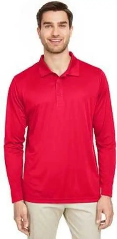 Team 365 Tt51l Men’s Zone Performance Long Sleeve Polo Sport Red
