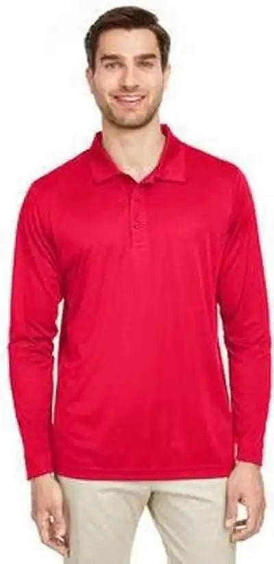 Team 365 Tt51l Men’s Zone Performance Long Sleeve Polo Sport Red
