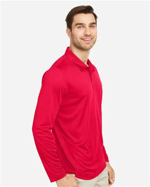 Team 365 Tt51l Men’s Zone Performance Long Sleeve Polo - Sport Red