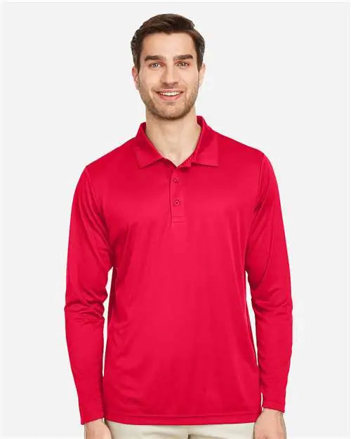 Team 365 Tt51l Men’s Zone Performance Long Sleeve Polo - Sport Red