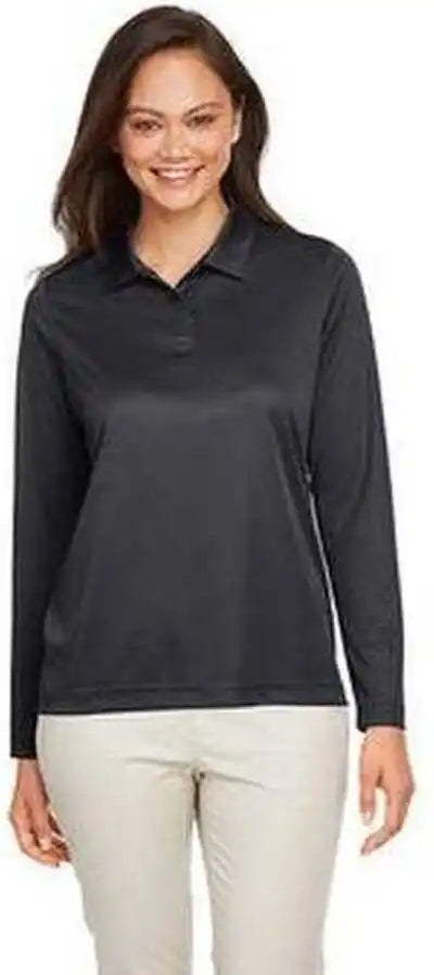 Team 365 Tt51lw Ladies’ Zone Performance Long Sleeve Polo Black