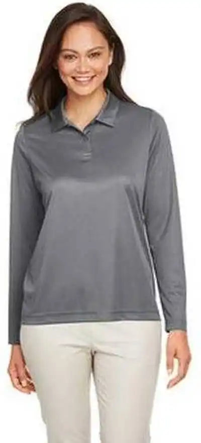 Team 365 Tt51lw Ladies’ Zone Performance Long Sleeve Polo Sport Graphite