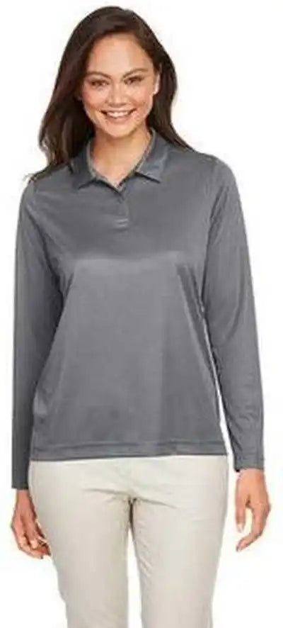 Team 365 Tt51lw Ladies’ Zone Performance Long Sleeve Polo Sport Graphite