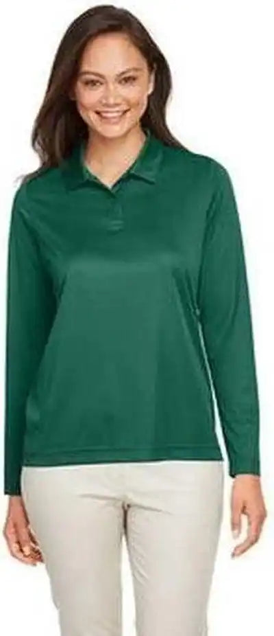 Team 365 Tt51lw Ladies’ Zone Performance Long Sleeve Polo Sport Forest