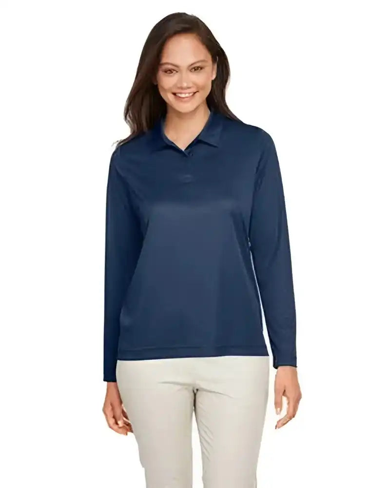 Team 365 Tt51lw Ladies’ Zone Performance Long Sleeve Polo Sport Dark Navy