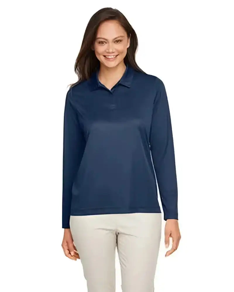 Team 365 Tt51lw Ladies’ Zone Performance Long Sleeve Polo Sport Dark Navy