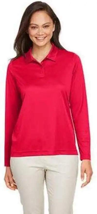 Team 365 Tt51lw Ladies’ Zone Performance Long Sleeve Polo - Sport Red