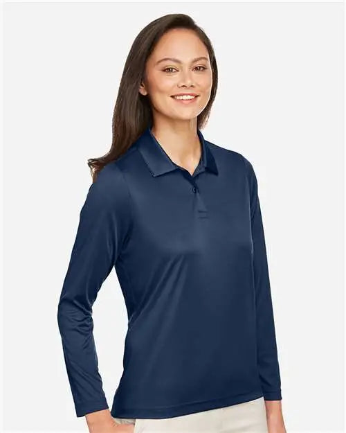 Team 365 Tt51lw Women’s Zone Performance Long Sleeve Polo - Sport Dark Navy