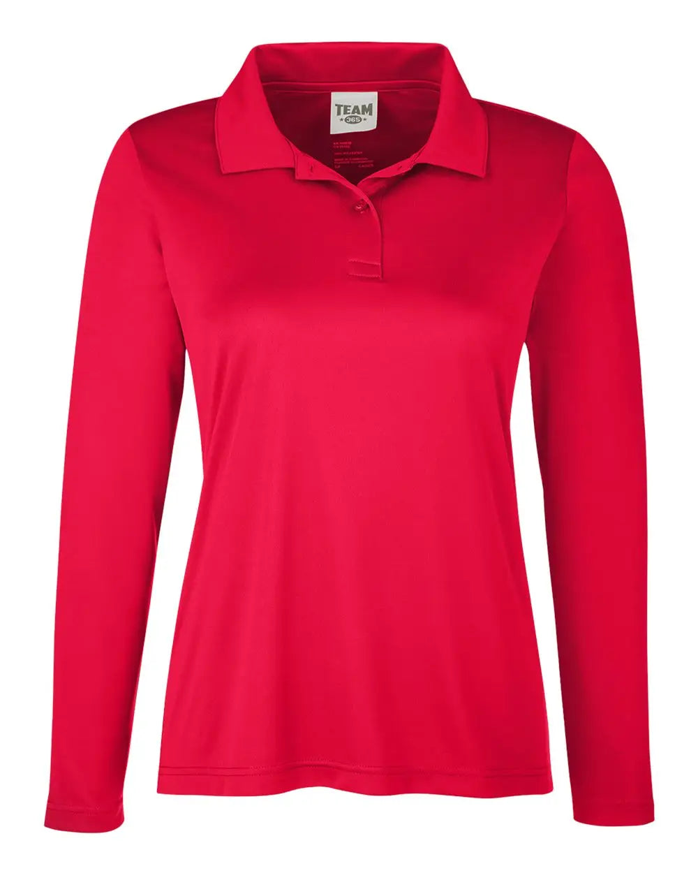 Team 365 Tt51lw Women’s Zone Performance Long Sleeve Polo - Sport Red - Xs