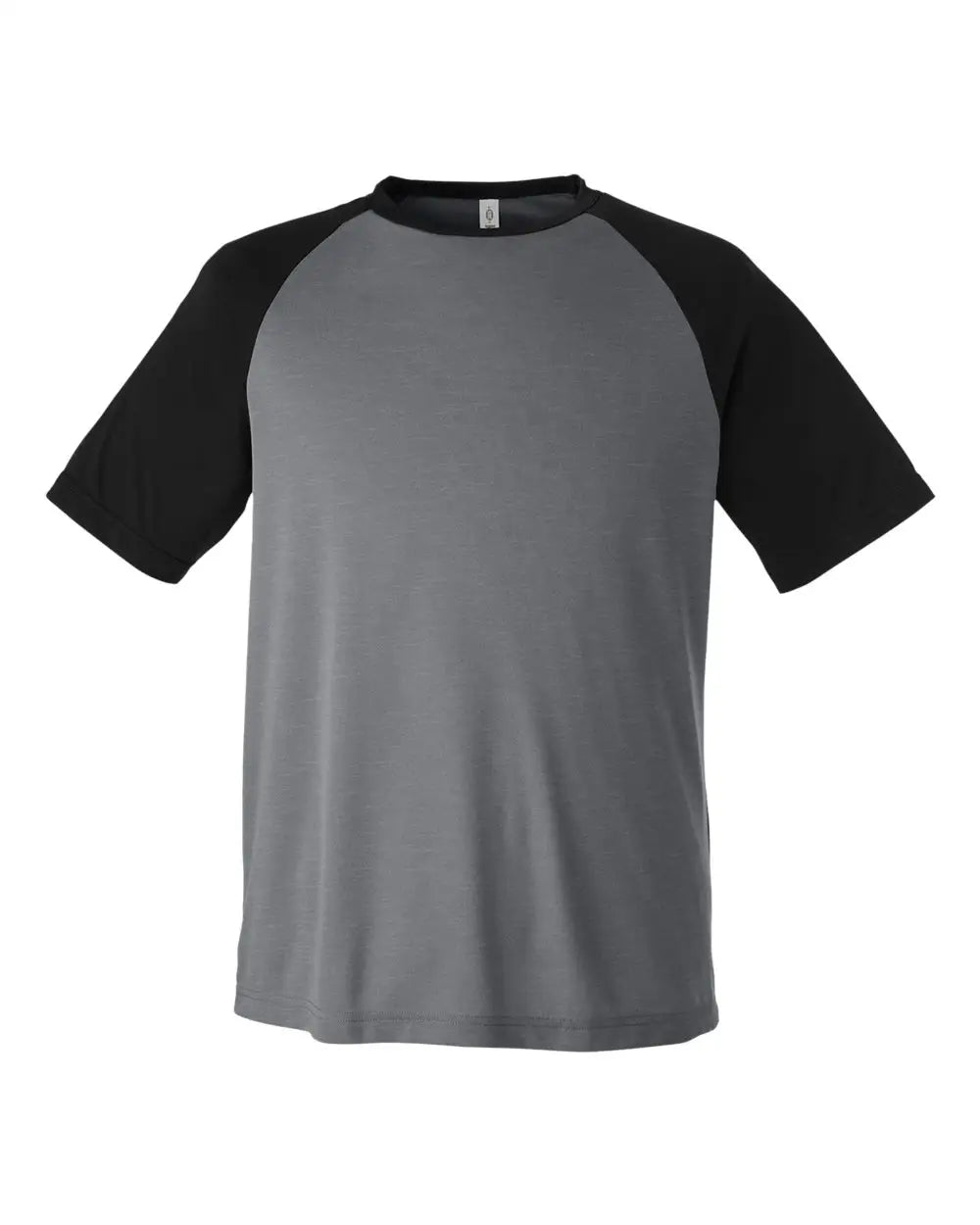 Team 365 Tt62 Unisex Zone Colorblock Raglan T-shirt - Dark Grey Heather Black - Gray / Xs