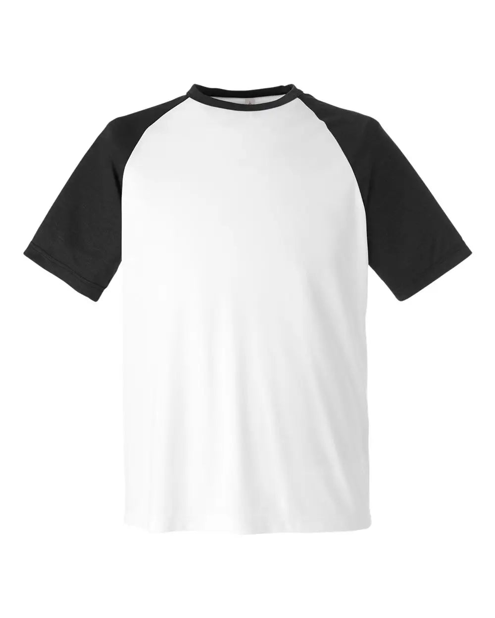 Team 365 Tt62 Unisex Zone Colorblock Raglan T-shirt - White Black Heather - Xs