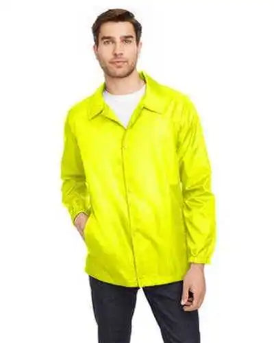 Team 365 Tt75 Adult Zone Protect Coaches Jacket - Safety Yellow