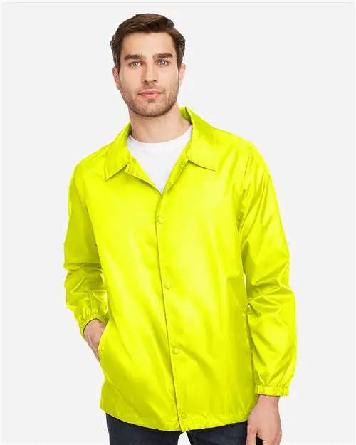 Team 365 Tt75 Unisex Zone Protect Coaches Jacket - Safety Yellow