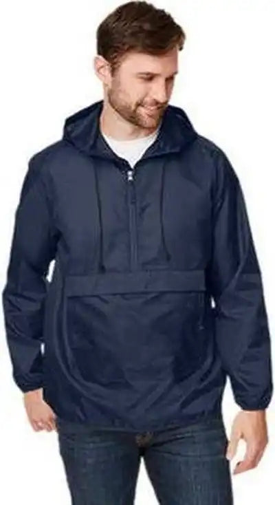 Team 365 Tt77 Adult Zone Protect Packable Anorak Jacket Sport Dark Navy