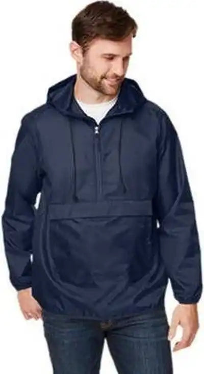 Team 365 Tt77 Adult Zone Protect Packable Anorak Jacket Sport Dark Navy
