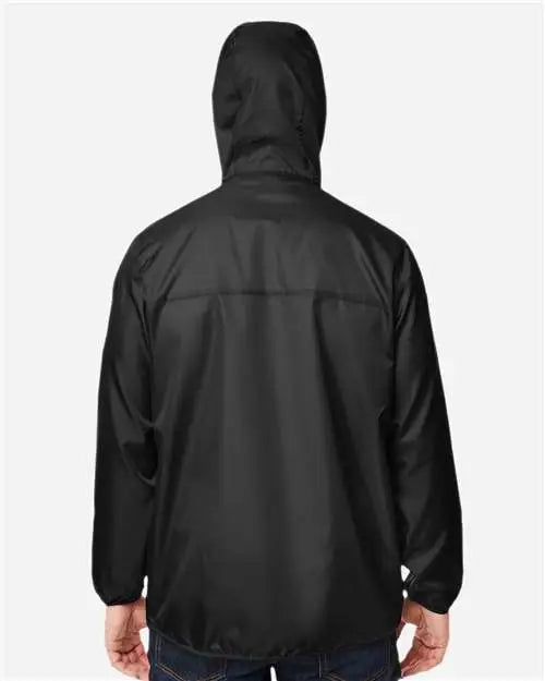 Team 365 Tt77 Unisex Zone Protect Packable Anorak Jacket - Black