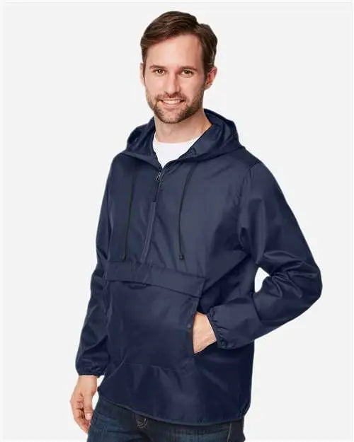 Team 365 Tt77 Unisex Zone Protect Packable Anorak Jacket - Sport Dark Navy