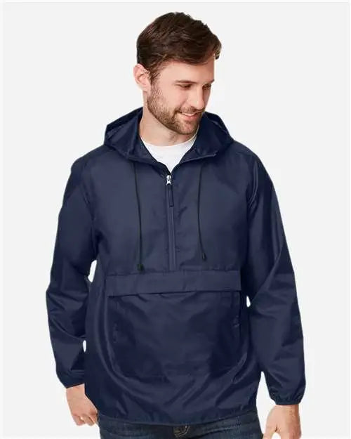 Team 365 Tt77 Unisex Zone Protect Packable Anorak Jacket - Sport Dark Navy