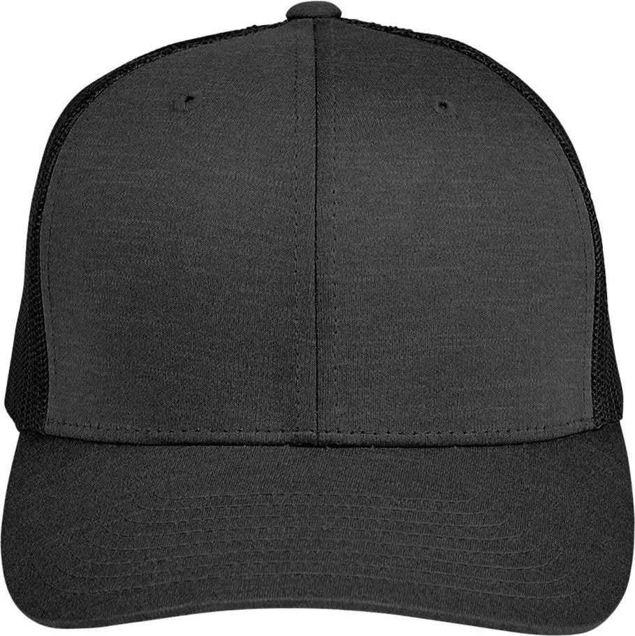Team 365 Tt802 Zone Sonic Heather Trucker Cap - Black - Blk Hthr / one Size Fits Most