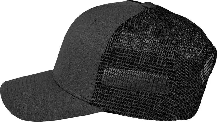 Team 365 Tt802 Zone Sonic Heather Trucker Cap - Black - Blk Hthr / one Size Fits Most