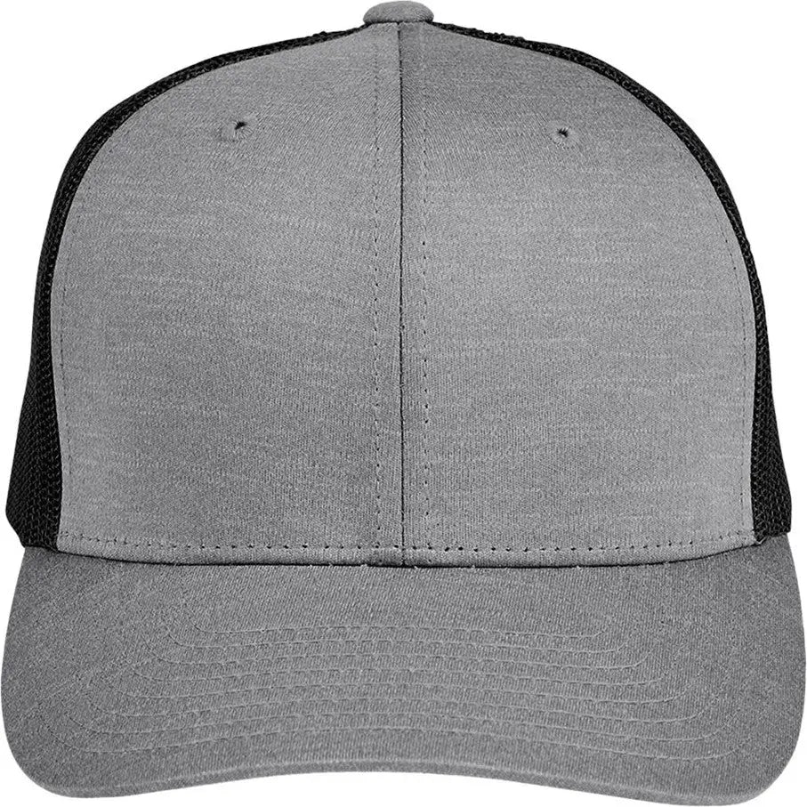 Team 365 Tt802 Zone Sonic Heather Trucker Cap - Dark Grey Black - Dk Gry Hth / one Size Fits Most