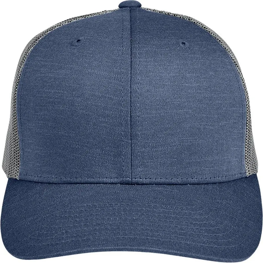 Team 365 Tt802 Zone Sonic Heather Trucker Cap - Sport Dark Navy Graphite - Sp d Nvy Ht / one Size Fits Most