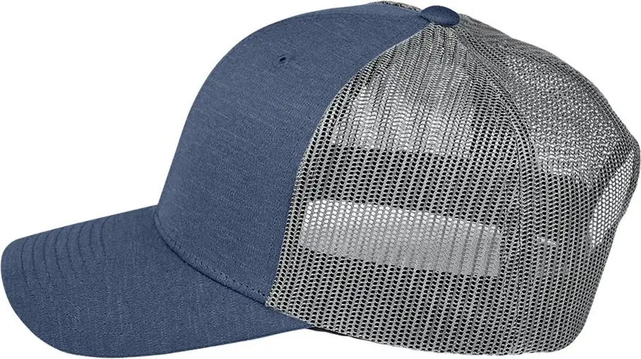 Team 365 Tt802 Zone Sonic Heather Trucker Cap - Sport Dark Navy Graphite - Sp d Nvy Ht / one Size Fits Most