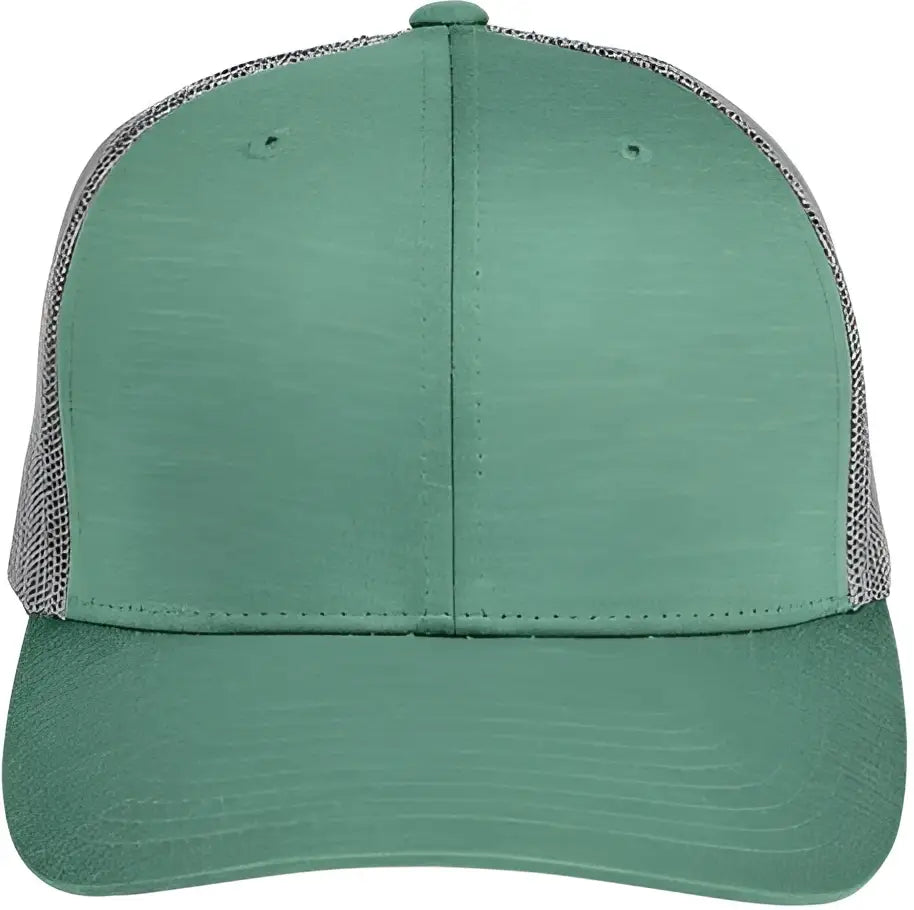 Team 365 Tt802 Zone Sonic Heather Trucker Cap - Sport Forest Graphite - Dark Gray / one Size Fits Most