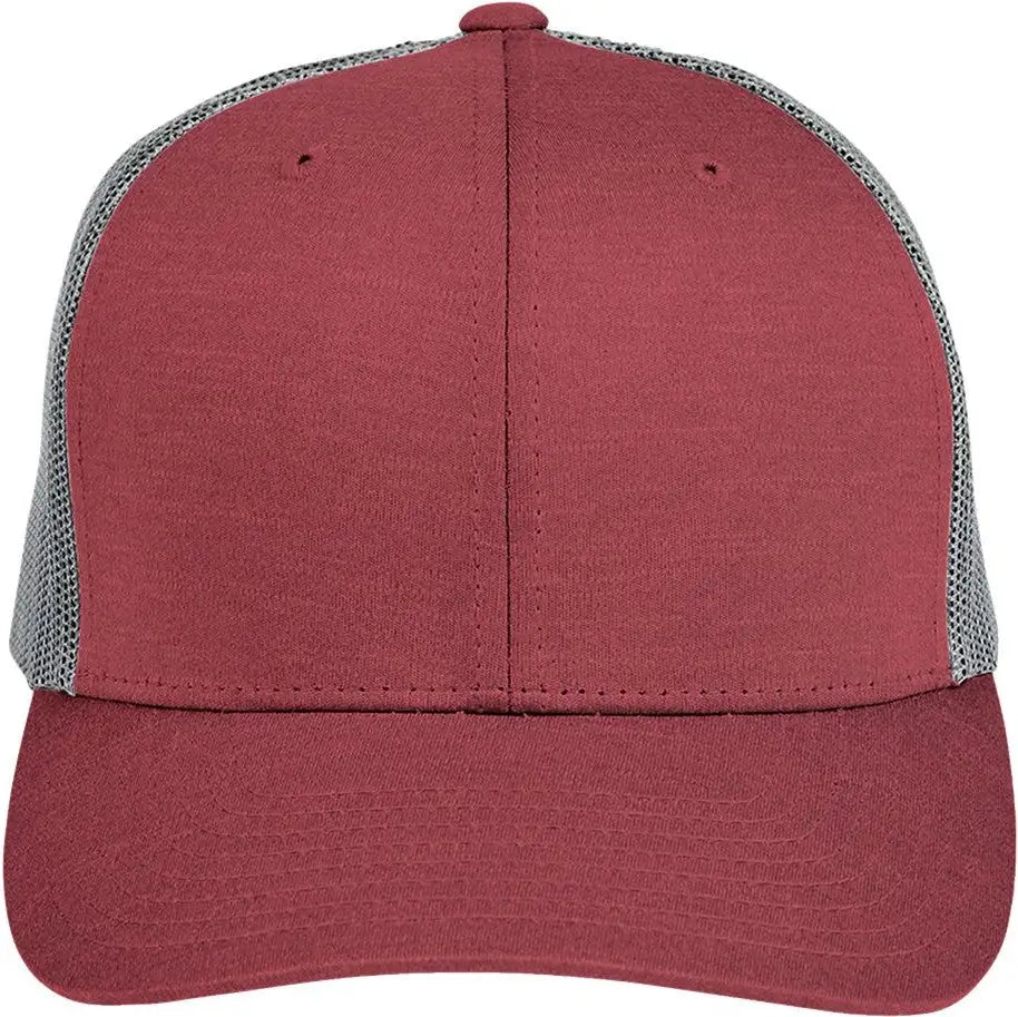Team 365 Tt802 Zone Sonic Heather Trucker Cap - Sport Maroon Graphite - Sp Mrn Ht / one Size Fits Most