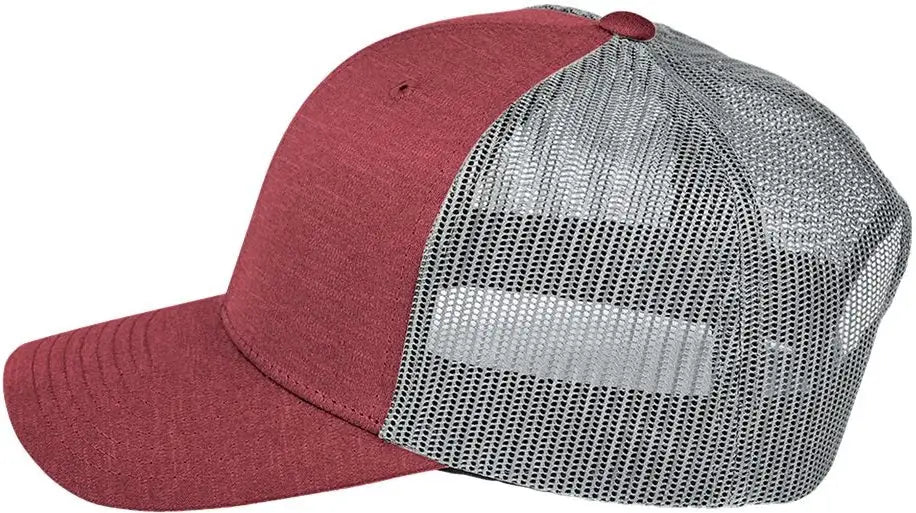 Team 365 Tt802 Zone Sonic Heather Trucker Cap - Sport Maroon Graphite - Sp Mrn Ht / one Size Fits Most