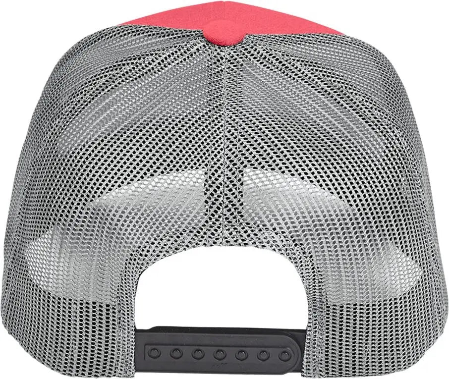 Team 365 Tt802 Zone Sonic Heather Trucker Cap - Sport Red Graphite - Sp Red Ht / one Size Fits Most