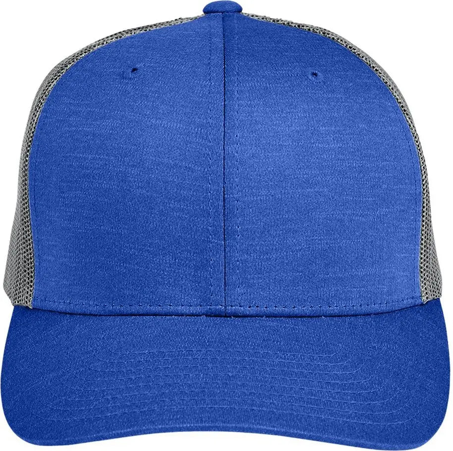 Team 365 Tt802 Zone Sonic Heather Trucker Cap - Sport Royal Graphite - Dark Gray / one Size Fits Most