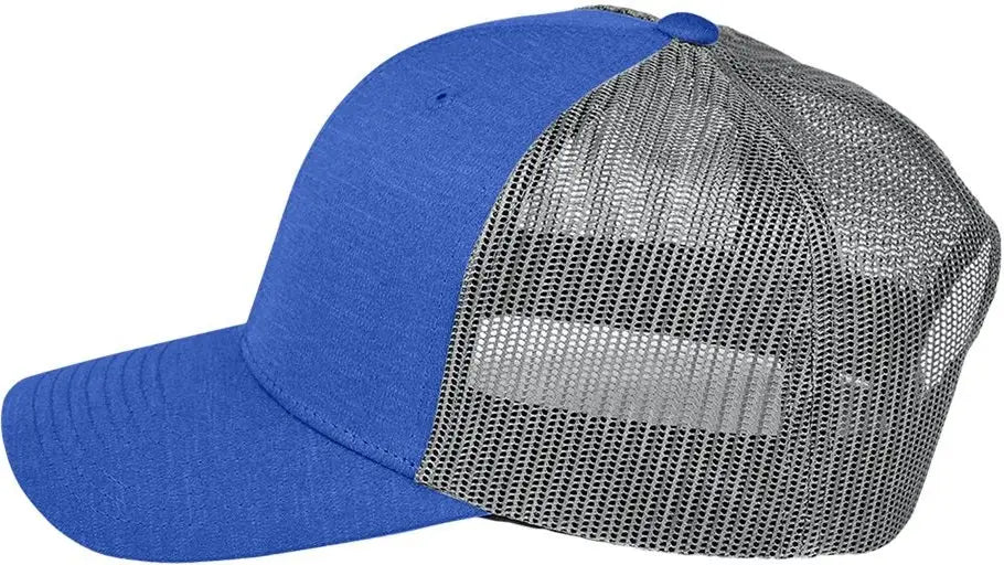 Team 365 Tt802 Zone Sonic Heather Trucker Cap - Sport Royal Graphite - Dark Gray / one Size Fits Most