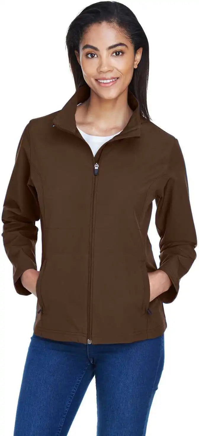 Team 365 Tt80w Ladies’ Leader Soft Shell Jacket - Sport Dark Brown
