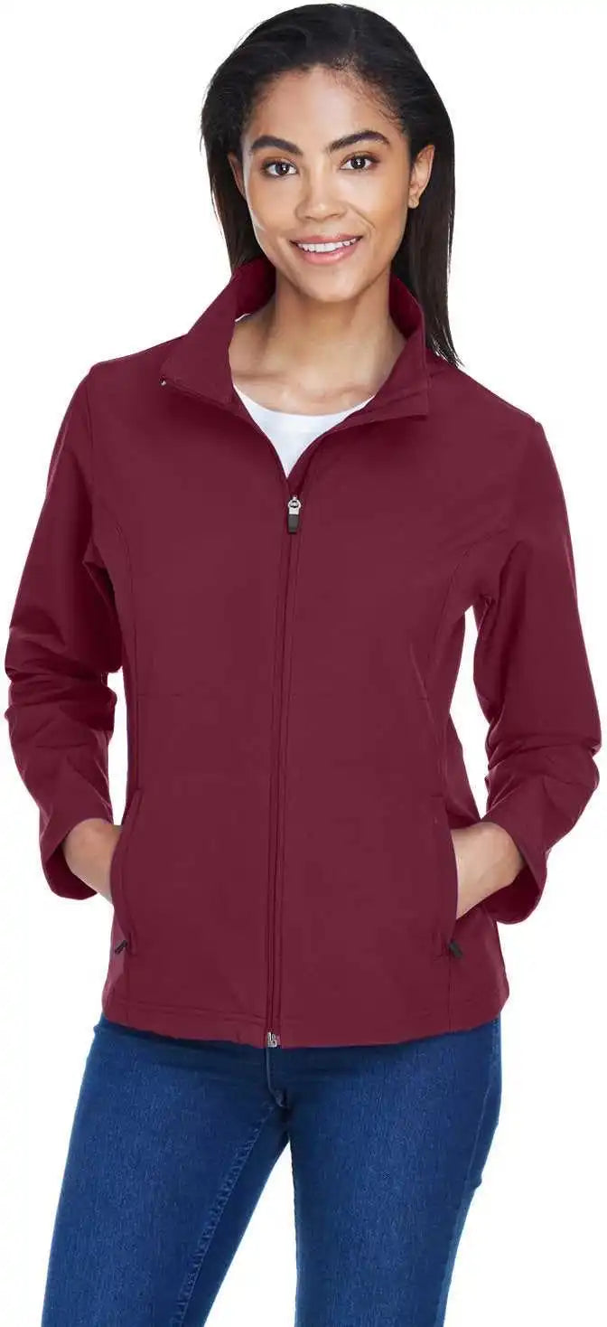 Team 365 Tt80w Ladies’ Leader Soft Shell Jacket - Sport Maroon