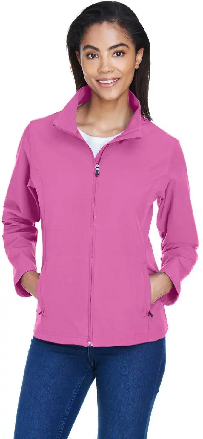 Team 365 Tt80w Ladies’ Leader Soft Shell Jacket - Sportcharity Pink