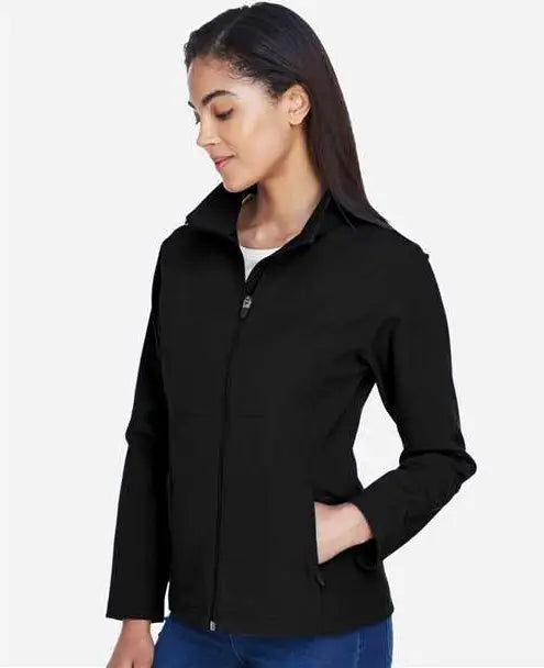 Team 365 Tt80w Women’s Leader Soft Shell Jacket - Black