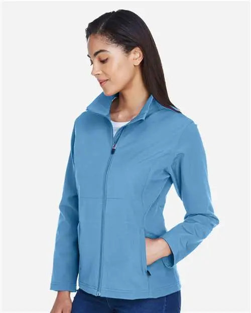 Team 365 Tt80w Women’s Leader Soft Shell Jacket - Sport Light Blue