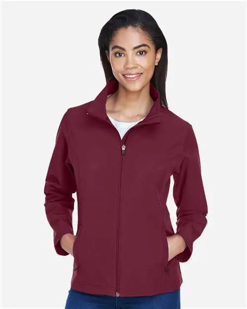 Team 365 Tt80w Women’s Leader Soft Shell Jacket - Sport Maroon