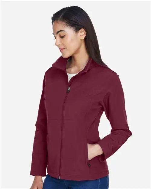 Team 365 Tt80w Women’s Leader Soft Shell Jacket - Sport Maroon