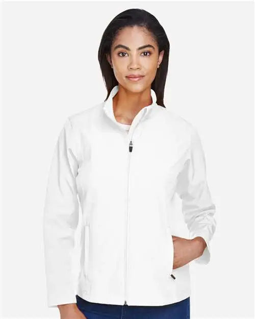 Team 365 Tt80w Women’s Leader Soft Shell Jacket - White