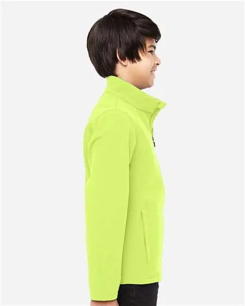 Team 365 Tt80y Youth Leader Soft Shell Jacket - Safety Yellow