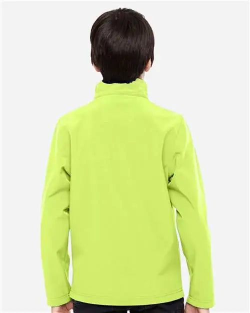 Team 365 Tt80y Youth Leader Soft Shell Jacket - Safety Yellow