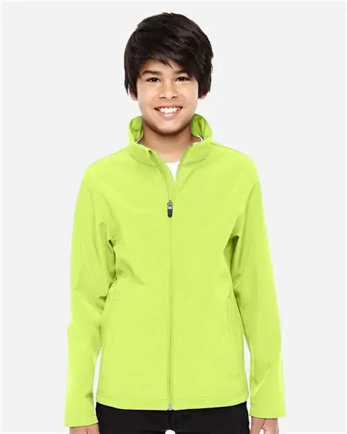 Team 365 Tt80y Youth Leader Soft Shell Jacket - Safety Yellow