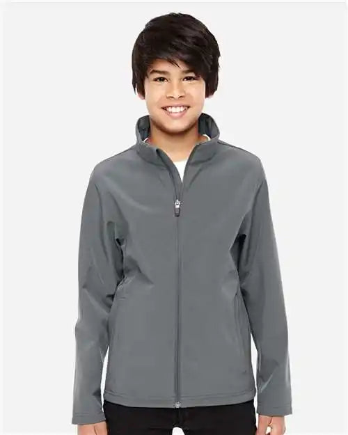 Team 365 Tt80y Youth Leader Soft Shell Jacket - Sport Graphite