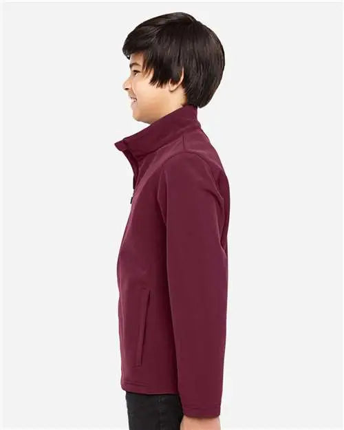 Team 365 Tt80y Youth Leader Soft Shell Jacket - Sport Maroon