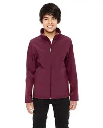 Team 365 Tt80y Youth Leader Soft Shell Jacket - Sport Maroon
